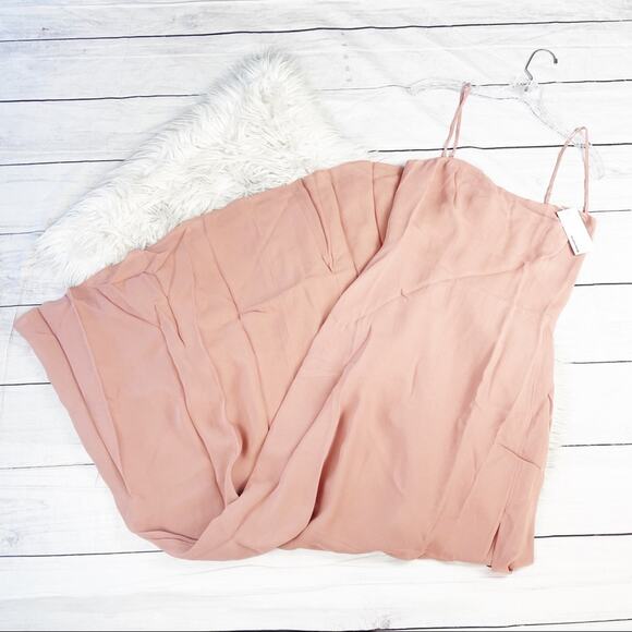 Reformation Women's Indrid Side Slit Fitted bodice Dress in Praline Pink Size 10 - Picture 2 of 5